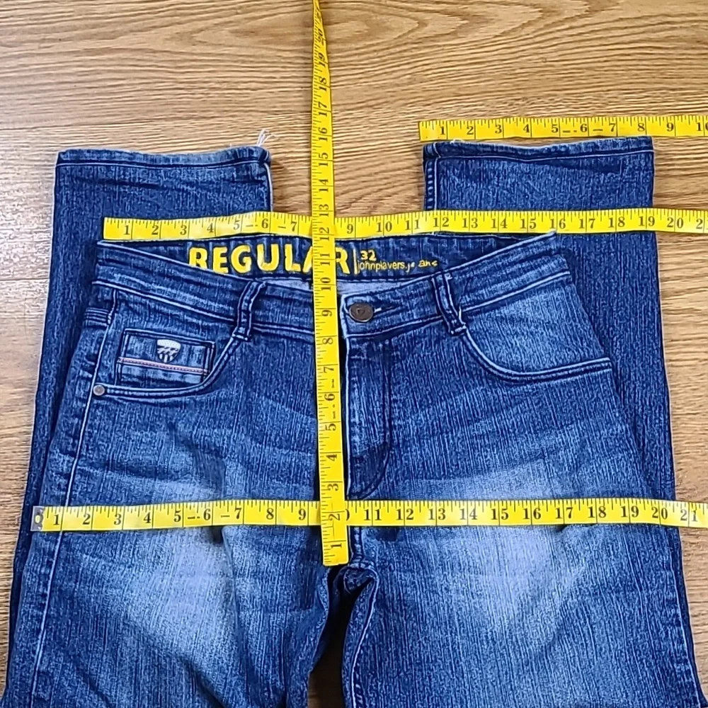 JOHN PLAYERS 32x25 MENS BOYS 2005 VITAGE FADED DENIM STRIGHT STRECH BLUE JEANS